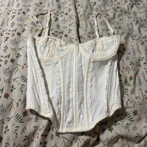 Urban Outfitters Cream Lace Bustier